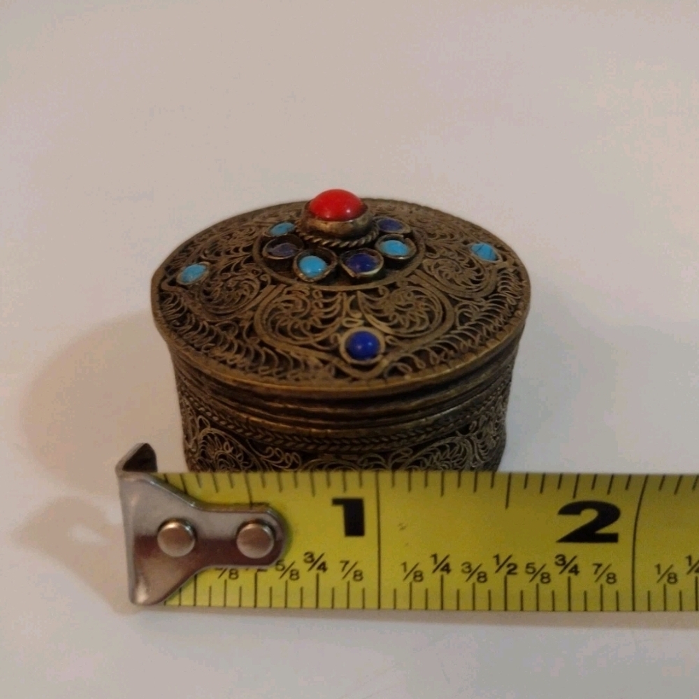 Decorative Trinket Box with Gem Accents